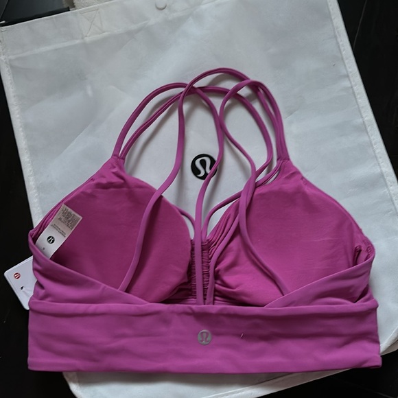 LULULEMON NULU STRAPPY V-NECK YOGA BRA IN POW PINK TONE SZ 8,10 NWT - Picture 3 of 9